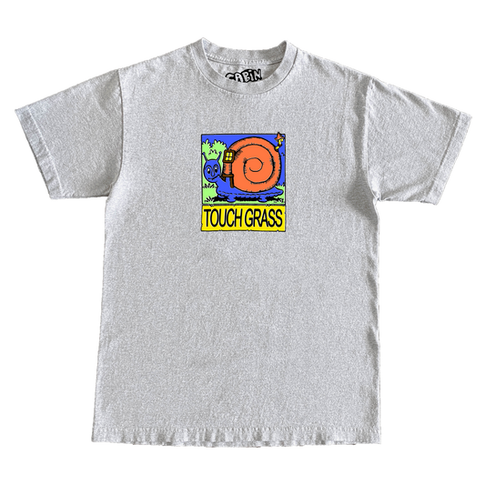 Touch Grass Tee - Heather Grey